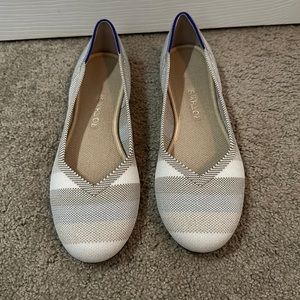 Rothy’s metallic stripe flats, size 10.5, EUC.